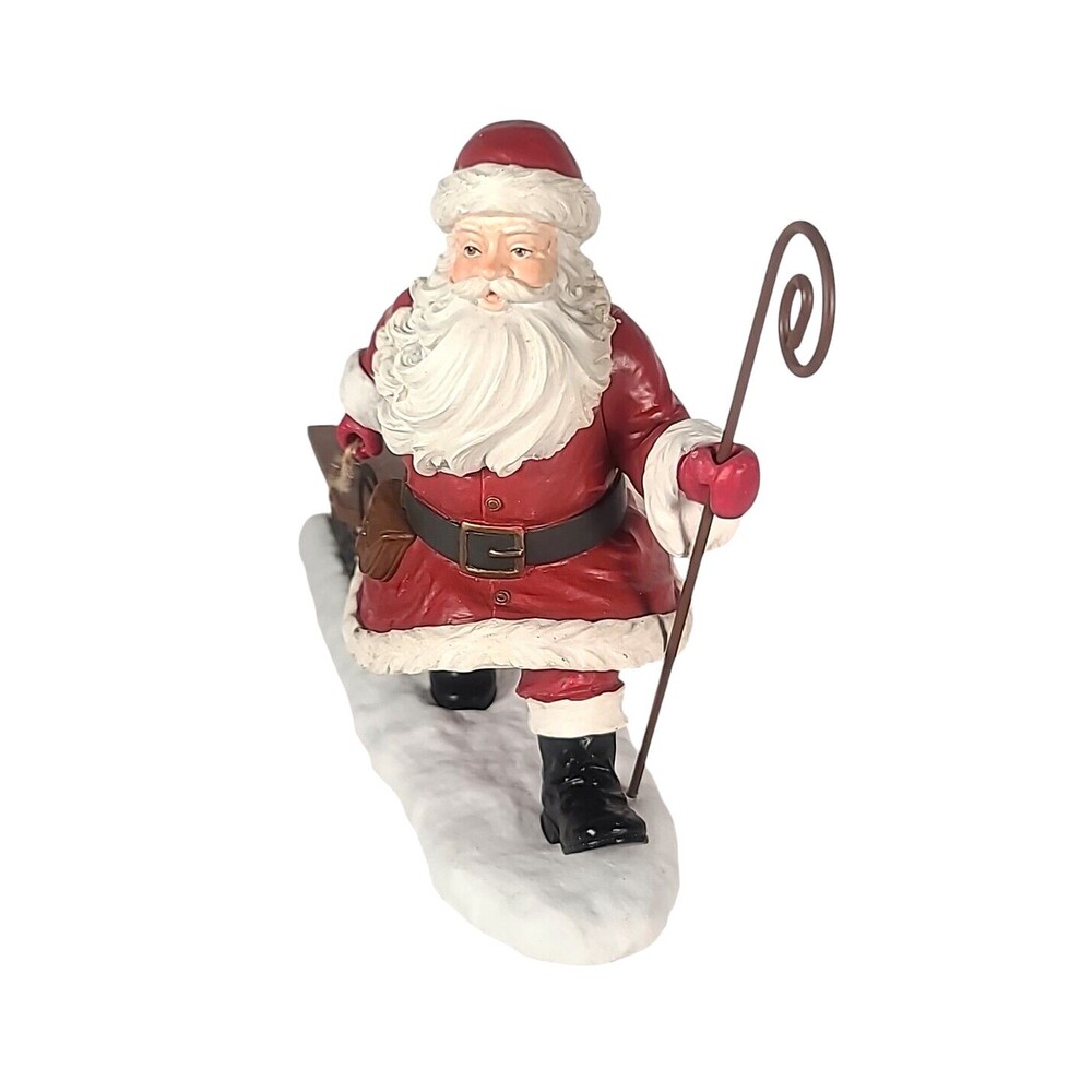 Rare Vintage Hallmark Christmas in Evergreen Santa Pulling Sled, Geoff Greenleaf - Picture 3 of 14